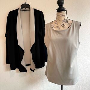 Preston & York 2 Piece Medium Sleeveless Top & XL Blazer Set Stetchy‎ VTG